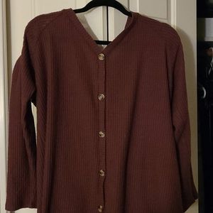 Burgundy thermal top